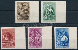 ** 1951 Gyermek II. ívszéli Vágott Sor (10.000) / Mi 1165-1169 Imperforate Margin Set - Autres & Non Classés