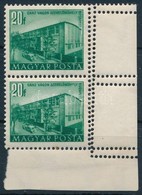 ** * 1951 Épületek 20f ívsarki Pár érdekes Elfogazással / Mi 1186 Corner Pair With Interesting Perforation Fault - Autres & Non Classés