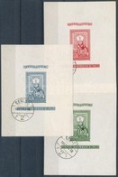 O 1951 80 éves A Magyar Bélyeg Vágott Blokksor (120.000) / Mi 20-22 Imperforate Blockset - Autres & Non Classés