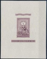 ** 1951 Nagyon Jó Minőségű Vágott Lila Blokk (375.000++) / Mi Block 20 Lilac, Imperforate, Very Good Quality! - Autres & Non Classés