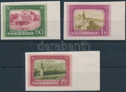 ** 1952 Moszkva ívszéli Vágott Sor (8.000) / Mi 1218-1220 Imperforate Margin Set - Autres & Non Classés