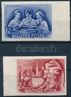 ** 1952 Bélyegnap ívszéli Vágott Sor (18.000+) / Mi 1274-1275 Imperforate Margin Set - Autres & Non Classés