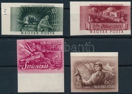 ** 1953 Metró és Sztálingrád ívszéli Vágott Sorok (17.000) / Mi 1281-1284  Imperforate Margin Sets - Autres & Non Classés