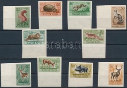 ** 1953 Erdei állatok ívszéli Vágott Sor (15.000) / Mi 1285-1294 Imperforate Margin Set - Sonstige & Ohne Zuordnung