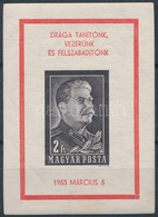 ** 1953 Sztálin Vágott Blokk Gépi Nyomású (50.000) / Mi 23 II. Imperforate Block - Sonstige & Ohne Zuordnung