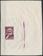 (*) 1953 Karl Marx 20f Vágott Próbanyomata Csillagvízjeles, Gumi Nélküli Papíron, Nagyon Ritka! / Mi 1305 20f Proof, RR! - Sonstige & Ohne Zuordnung