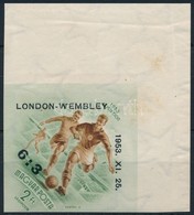 ** 1953 Labdarúgó 6:3 ívsarki Vágott Bélyeg (50.000) / Mi 1340 Imperforate Corner Stamp (ráncok, Foltok / Creases, Spots - Autres & Non Classés