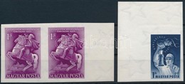 ** 1955 Postamúzeum ívszéli Vágott Pár + 1956 Bányásznap ívsarki Vágott (17.000) / Mi 2 X 1425 + 1471 Imperforate Stamps - Sonstige & Ohne Zuordnung