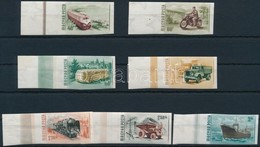 ** 1955 Közlekedés ívszéli Vágott Sor (16.000) / Mi 1453-1459 Imperforate Margin Set (ráncok, Törések / Creases) - Autres & Non Classés