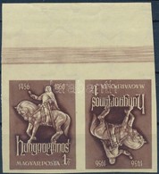 ** 1956 Hunyadi Vágott ívszéli Fordított Pár (30.000) / Mi 1470 Imperforate Inverted Pair - Sonstige & Ohne Zuordnung