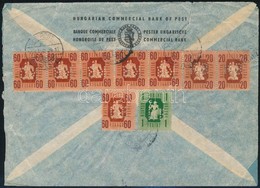 1946 Levél 9 Db Perfin Bélyeggel Az USA-ba Küldve, KB Céglyukasztás / Cover With 9 Perfin Stamps To The USA - Sonstige & Ohne Zuordnung