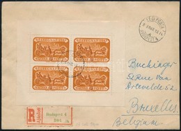 1948 Bélyegnap (20.) Kisív Ajánlott Levélen Belgiumba Küldve / Mi 999 Minisheet On Registered Cover To Belgium - Autres & Non Classés