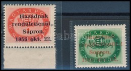 ** 1956 Soproni Felülnyomás 1 és 10 Millió P Bélyegen, Magánfelülnyomás / Private Overprint On 2 Stamps - Altri & Non Classificati