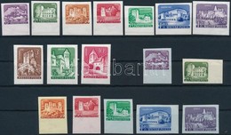 ** 1960 Várak + Várak Színes Papíron Vágott Sorok (37.000) / Mi 1650-1659 + 1703-1709 Imperforate Sets (törések / Crease - Other & Unclassified