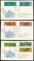 1961 Lósport Vágott ívszéli Sor 3 FDC-n / Mi 1776-1782 Imperforate Margin Set On 3 FDC's - Autres & Non Classés