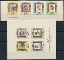 ** 1962 Bélyegnap ívsarki Vágott Négyescsík + Vágott Blokk / Mi 1868-1871 Imperforate Stripe Of 4 + Mi 36 Block - Autres & Non Classés