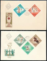 1964 Olimpia Vágott Sor 4 FDC-n / Mi 2031-2040 Imperforate Set On 4 FDC's - Autres & Non Classés