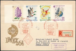 1964 Bélyegnap Vágott 4-es Csík Ajánlott FDC-n / Mi 2053-2056 Imperforate Stripe Of 4 On FDC - Autres & Non Classés