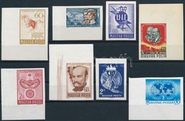 ** 1965 Évfordulók Vágott Sor, 6 Bélyeg ívsarki / 8 Different Imperforate Stamps - Other & Unclassified