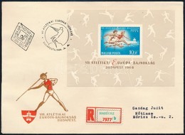 1966 Atlétikai EB Vágott Blokk FDC-n / Mi 54 Imperforate Block On FDC - Other & Unclassified