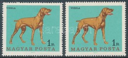 ** 1967 Magyarországi Kutyafajták 1Ft, A Piros és A Fekete Szín Balra Csúszásával + Támpéldány / Mi 2339 With Shifted Bl - Other & Unclassified