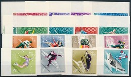 ** 1968 Téli Olimpia ívszéli és Nyári Olimpia ívsarki Vágott Sor / Mi 2379-2386 + 2434-2441 Imperforate Sets - Autres & Non Classés