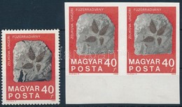 ** 1969 Földtani Intézet 40f Vágott ívszéli Pár Barna Színnyomat Nélkül + Támpéldány (80.000) / Mi 2520 Imperforate Marg - Autres & Non Classés