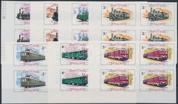 ** 1976 100 éves A Győr-Soproni Vasút Vágott Sor ívsarki 4-es Tömbökben (24.000) / Mi3157-3163 Imperforate Corner Blocks - Autres & Non Classés