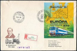 1979 Európa Vasútjai Vágott Blokk Ajánlott FDC-n / Mi Block 137 Imperforate On Registered FDC - Autres & Non Classés