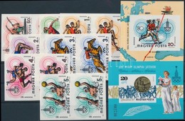 ** 1980 Olimpia Vágott Sor Párokban + 2 Db Vágott Blokk (16.500) / Mi 3433-3439 Imperforate Pairs + Mi 142, 145 Imperfor - Autres & Non Classés