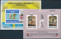 ** 1982 Philexfrance és Washington Vágott Blokkok 13-as Sorszámmal / Mi 157-158 Imperforate Blocks With Same (13) Number - Autres & Non Classés