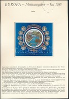 ** 1985 Kulturális Fórum Ajándék Blokk + Emléklap A Tervező, Vertel József Aláírásával (31.000) / Mi Block 180 Present O - Other & Unclassified