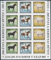 ** 1989 200 éves A Bábolnai Ménes Vágott 4 Csíkot Tartalmazó ívdarab (14.000) / Mi 4015-4017 Imperforate 4 Stripes In Sh - Autres & Non Classés