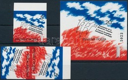 ** 1989 Francia Forradalom Vágott Bélyeg + Vágott Fordított állású Pár + Vágott Blokk (15.000) / 3 X Mi 4024 Imperforate - Other & Unclassified