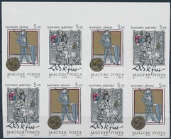 ** 1990 Történelmi Arcképcsarnok Vágott ívszéli 8-as Tömb (12.000) / 4 X Mi 4083-4084 In Imperforate Margin Block Of 8 - Altri & Non Classificati