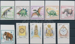 ** 1990 Ősállatok és Órák ívszéli Vágott Sorok (11.500) / Mi 4110-4115 + 4120-4123 Imperforate Corner Sets - Sonstige & Ohne Zuordnung