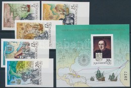 ** 1991 Amerika Felfedezésének 500. évfordulója ívszéli Vágott Sor és Vágott Blokk (19.000) / Mi 4165-4169 Imperforate M - Autres & Non Classés