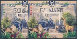 ** 2016 150 éves A Pesti állatkert Túlfogazott és Vágott Blokk Azonos Sorszámmal (23.000) / Mi 390 Special Block Pair Wi - Sonstige & Ohne Zuordnung