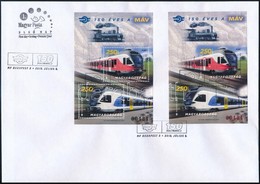 2018 MÁV Fogazott és Vágott Blokk Azonos Sorszámmal FDC-n / Imperforate And Perforate Block With Same Number On FDC - Other & Unclassified