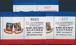 ** 1995 A II. Világháború Pestszentimrei áldozatai Emlékmű Avatása 3 Klf Emlékív, Ritka! / 3 Different Souvenir Sheets,  - Autres & Non Classés