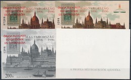 ** 1998/6a Óbuda-Buda-Pest 4 Db-os Emlékív Garnitúra Piros Felülnyomással, Azonos Sorszám Végződéssel (45.000) / Souveni - Autres & Non Classés