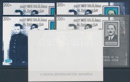 ** 1998/8a Nagy Imre Halálának 40. évfordulója 5 Db-os Emlékív Garnitúra, Azonos Sorszám Végződéssel, Fekete Felülnyomás - Sonstige & Ohne Zuordnung