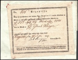 1819 Recepisse Szignettás Irathoz Csatolva / Sticked To A Document  Wien - Ragendorf - Autres & Non Classés