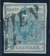 O 1850 9kr I. Kerettörés, Foltok, Lemezhibák / Plate Flaws 'WIEN' - Autres & Non Classés