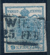 O 1850 9kr I. Lemezhibák A Feliratokban / Plate Flaws 'WIEN' - Sonstige & Ohne Zuordnung