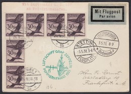1931 Zeppelin Pomerániai útja Levelezőlap / Zeppelin Flight To Pomerania Postcard - Altri & Non Classificati