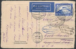 1928 Zeppelin észak-amerikai útja Képeslap / Zeppelin North America Flight Postcard - Sonstige & Ohne Zuordnung