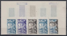 ** 1963 Albert Calmette Mi 402 5 Klf Fogazatlan Színpróba ívsarki ötöscsíkban / Stripe Of 5 Different Imperforate Coulor - Autres & Non Classés