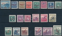 * 1939 20 Klf Felülnyomott érték, Ebből 3 Db Nagy érték Vizsgálójellel / 20 Different Stamps With Overprint, 3 Stamps Wi - Autres & Non Classés