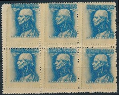 ** 1943 Mi 111 Hatostömb Gépszínátnyomattal / Block Of 6 With Machine Offset - Altri & Non Classificati